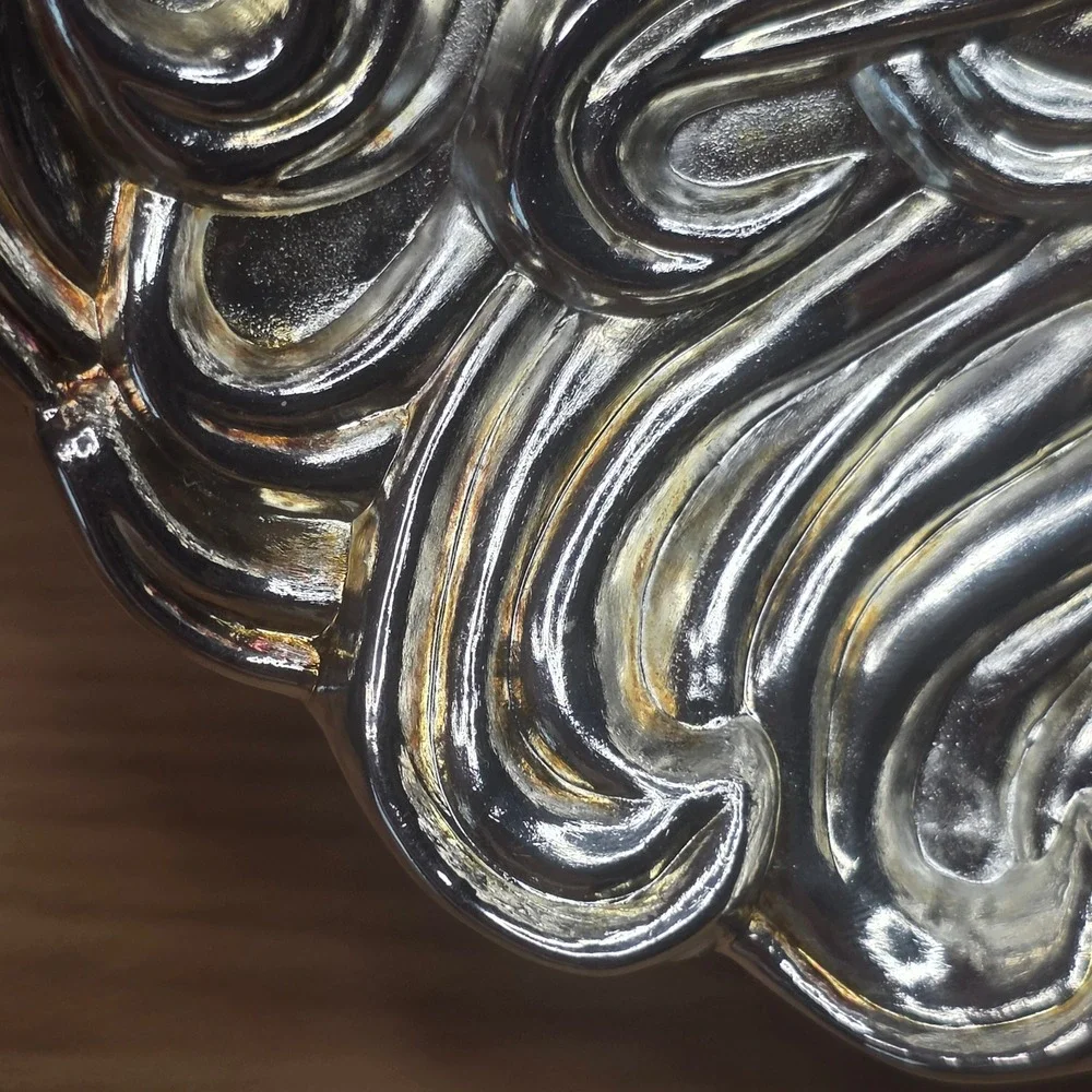 Silver Plated Santa Claus Face Trinket candy Dish Tray International Silver Co